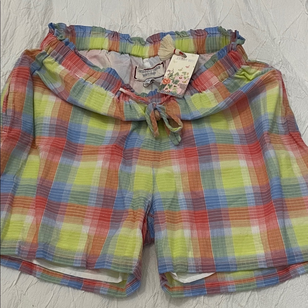 Johnny Was Workshop Delacey Paperbag Plaid Women's Shorts Small NWT Retail $108 - Picture 4 of 12